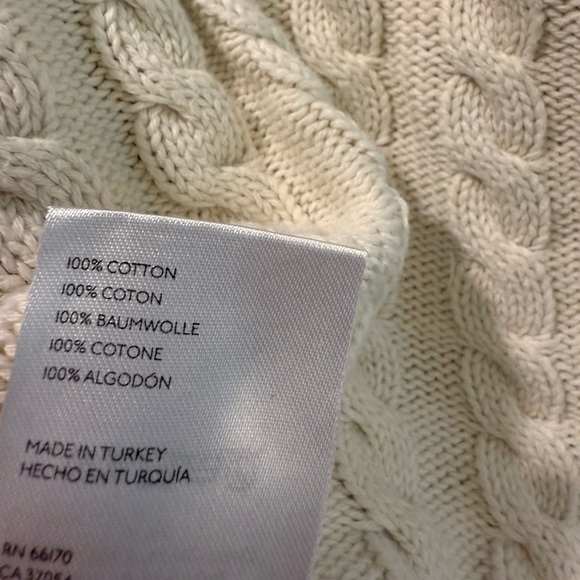 Free People 100% Cotton Tuesday Cream Cable Knit Cropped Sweater Size Medium - Picture 8 of 12